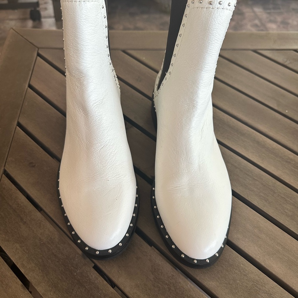 Rebecca Minkoff White and Black Ankle Boots - Picture 3 of 8